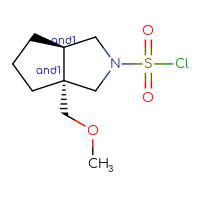 Chemical structure of rac-(3aR,6aR)-3a-(methoxymethyl)-octahydrocyclopenta[c]pyrrole-2-sulfonyl chloride - CSSB02497291491