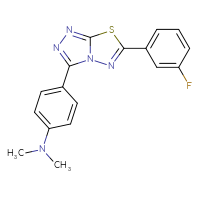 Chemical structure of 4-[6-(3-fluorophenyl)-[1,2,4]triazolo[3,4-b][1,3,4]thiadiazol-3-yl]-N,N-dimethylaniline - CSSB00121624215