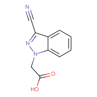 Chemical structure of 2-(3-cyano-1H-indazol-1-yl)acetic acid - CSSB01608649762