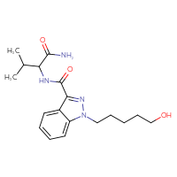 Chemical structure of 2-{[1-(5-hydroxypentyl)-1H-indazol-3-yl]formamido}-3-methylbutanamide - CSSB06657276432