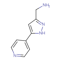 Chemical structure of 1-[5-(pyridin-4-yl)-1H-pyrazol-3-yl]methanamine - CSSB00102525101