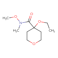 Chemical structure of 4-ethoxy-N-methoxy-N-methyloxane-4-carboxamide - CSSB01992092554