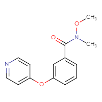 Chemical structure of N-methoxy-N-methyl-3-(pyridin-4-yloxy)benzamide - CSSB02009135530