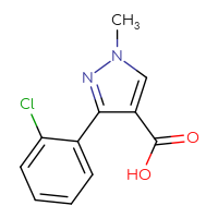 Chemical structure of 3-(2-chlorophenyl)-1-methyl-1H-pyrazole-4-carboxylic acid - CSSB00000753804