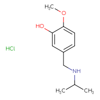 Chemical structure of 2-methoxy-5-{[(propan-2-yl)amino]methyl}phenol hydrochloride - CSSB06629246281