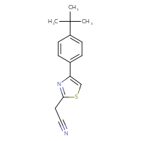 Chemical structure of 2-[4-(4-tert-butylphenyl)-1,3-thiazol-2-yl]acetonitrile - CSSB00000486608