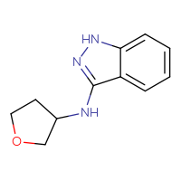 Chemical structure of N-(oxolan-3-yl)-1H-indazol-3-amine - CSSB02518937403