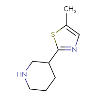 Chemical structure of 3-(5-methyl-1,3-thiazol-2-yl)piperidine - CSSB00000756375