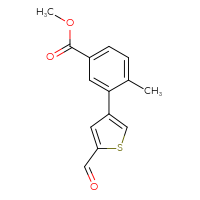 Chemical structure of methyl 3-(5-formylthiophen-3-yl)-4-methylbenzoate - CSSB00025783293