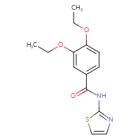 Chemical structure of 3,4-diethoxy-N-(1,3-thiazol-2-yl)benzamide - CSSB00026320263