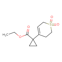 Chemical structure of ethyl 1-(1,1-dioxo-3,6-dihydro-2H-1λ⁶-thiopyran-4-yl)cyclopropane-1-carboxylate - CSSB14957029057