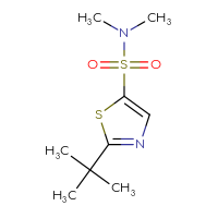 Chemical structure of 2-tert-butyl-N,N-dimethyl-1,3-thiazole-5-sulfonamide - CSSB01066667488