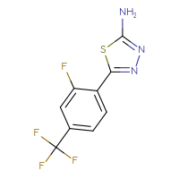 Chemical structure of 5-[2-fluoro-4-(trifluoromethyl)phenyl]-1,3,4-thiadiazol-2-amine - CSSB00128426998