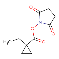 Chemical structure of 2,5-dioxopyrrolidin-1-yl 1-ethylcyclopropane-1-carboxylate - CSSB00118935278