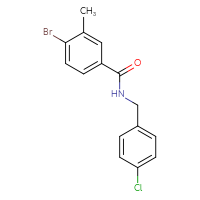 Chemical structure of 4-bromo-N-[(4-chlorophenyl)methyl]-3-methylbenzamide - CSSB00008771371
