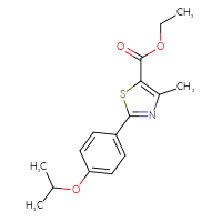 Chemical structure of ethyl 4-methyl-2-[4-(propan-2-yloxy)phenyl]-1,3-thiazole-5-carboxylate - CSSB02063727109
