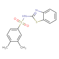 Chemical structure of N-(1,3-benzothiazol-2-yl)-3,4-dimethylbenzene-1-sulfonamide - CSSB00026439232