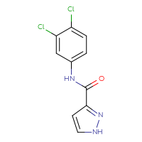 Chemical structure of N-(3,4-dichlorophenyl)-1H-pyrazole-3-carboxamide - CSSB00000046195