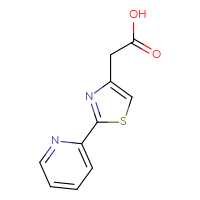 Chemical structure of 2-[2-(pyridin-2-yl)-1,3-thiazol-4-yl]acetic acid - CSSB00000195384