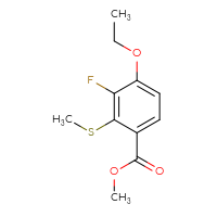 Chemical structure of methyl 4-ethoxy-3-fluoro-2-(methylsulfanyl)benzoate - CSSB06447965921