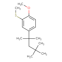 Chemical structure of 1-methoxy-2-(methylsulfanyl)-4-(2,4,4-trimethylpentan-2-yl)benzene - CSSB21103686788