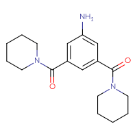 Chemical structure of 3,5-bis(piperidine-1-carbonyl)aniline - CSSB00161149259
