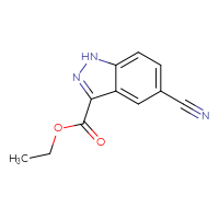 Chemical structure of ethyl 5-cyano-1H-indazole-3-carboxylate - CSSB03559905357