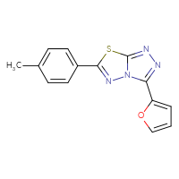 Chemical structure of 3-(furan-2-yl)-6-(4-methylphenyl)-[1,2,4]triazolo[3,4-b][1,3,4]thiadiazole - CSSB00121638305