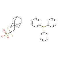 Chemical structure of triphenylsulfanium 2-(adamantan-1-yl)-1,1-difluoroethane-1-sulfonate - CSSB14948215608