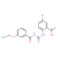 Chemical structure of 5-bromo-2-({[(3-ethoxyphenyl)formamido]methanethioyl}amino)benzoic acid - CSSB00102616107