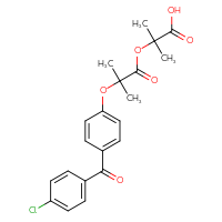 Chemical structure of 2-({2-[4-(4-chlorobenzoyl)phenoxy]-2-methylpropanoyl}oxy)-2-methylpropanoic acid - CSSB00102511854