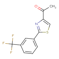 Chemical structure of 1-{2-[3-(trifluoromethyl)phenyl]-1,3-thiazol-4-yl}ethan-1-one - CSSB00001192703