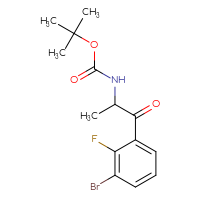 Chemical structure of tert-butyl N-[1-(3-bromo-2-fluorophenyl)-1-oxopropan-2-yl]carbamate - CSSB00019571548