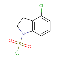 Chemical structure of 4-chloro-2,3-dihydro-1H-indole-1-sulfonyl chloride - CSSB14959847329