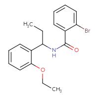 Chemical structure of 2-bromo-N-[1-(2-ethoxyphenyl)propyl]benzamide - CSSB02122092642