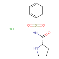 Chemical structure of (2S)-N-(benzenesulfonyl)pyrrolidine-2-carboxamide hydrochloride - CSSB00138414490