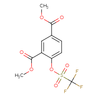 Chemical structure of 1,3-dimethyl 4-(trifluoromethanesulfonyloxy)benzene-1,3-dicarboxylate - CSSB00010177699