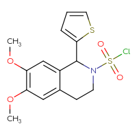 Chemical structure of 6,7-dimethoxy-1-(thiophen-2-yl)-1,2,3,4-tetrahydroisoquinoline-2-sulfonyl chloride - CSSB21224775097