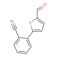 Chemical structure of 2-(5-formylthiophen-2-yl)benzonitrile - CSSB00010175609
