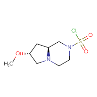 Chemical structure of (7R,8aS)-7-methoxy-octahydropyrrolo[1,2-a]pyrazine-2-sulfonyl chloride - CSSB06378483941