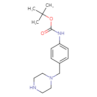 Chemical structure of tert-butyl N-{4-[(piperazin-1-yl)methyl]phenyl}carbamate - CSSB00034025097