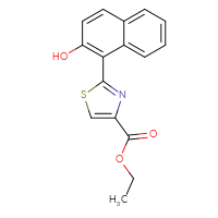 Chemical structure of ethyl 2-(2-hydroxynaphthalen-1-yl)-1,3-thiazole-4-carboxylate - CSSB21253046733