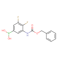 Chemical structure of (3-{[(benzyloxy)carbonyl]amino}-4,5-difluorophenyl)boronic acid - CSSB02126122902