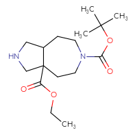 Chemical structure of 6-tert-butyl 3a-ethyl decahydropyrrolo[3,4-d]azepine-3a,6-dicarboxylate - CSSB00010751716