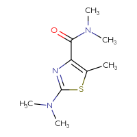 Chemical structure of 2-(dimethylamino)-N,N,5-trimethyl-1,3-thiazole-4-carboxamide - CSSB21043419046