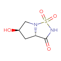 Chemical structure of (3aS,5R)-5-hydroxy-hexahydro-1λ⁶-pyrrolo[1,2-b][1,2,5]thiadiazole-1,1,3-trione - CSSB00102954748