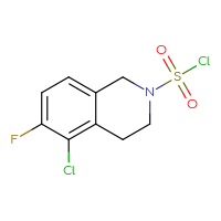 Chemical structure of 5-chloro-6-fluoro-1,2,3,4-tetrahydroisoquinoline-2-sulfonyl chloride - CSSB14975781061