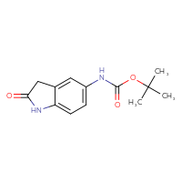 Chemical structure of tert-butyl N-(2-oxo-2,3-dihydro-1H-indol-5-yl)carbamate - CSSB00010409148