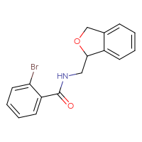 Chemical structure of 2-bromo-N-[(1,3-dihydro-2-benzofuran-1-yl)methyl]benzamide - CSSB02041903157