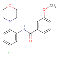 Chemical structure of N-[5-chloro-2-(morpholin-4-yl)phenyl]-3-methoxybenzamide - CSSB00026359371